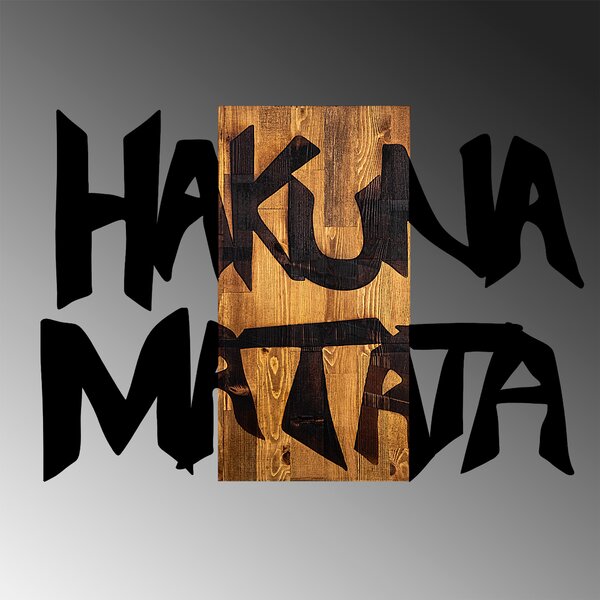 ASIR Nástěnná dekorace HAKUNA MATATA dřevo kov černá