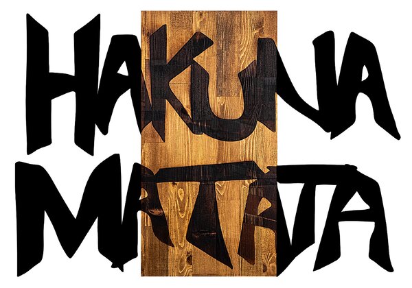 ASIR Nástěnná dekorace HAKUNA MATATA dřevo kov černá