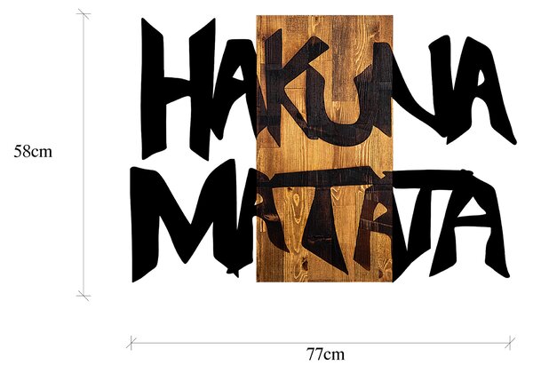 ASIR Nástěnná dekorace HAKUNA MATATA dřevo kov černá