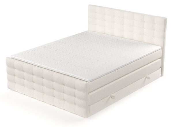 Krémová boxspring postel s úložným prostorem 200x200 cm Blend – Maison de Rêve