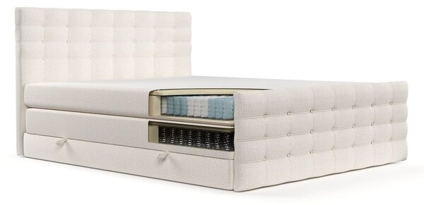 Krémová boxspring postel s úložným prostorem 200x200 cm Blend – Maison de Rêve