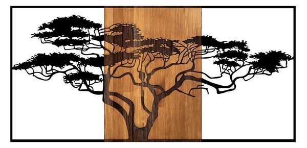 ASIR Nástěnná dekorace dřevo kov ACACIA TREE černá ořech