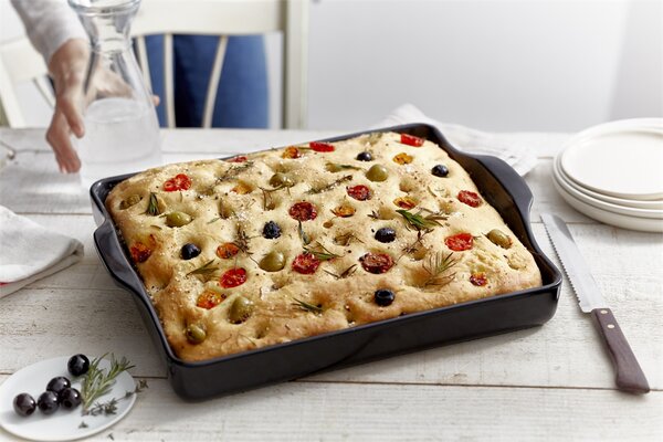 Emile Henry Forma na italský chleba Foccacia 41 x 32 cm, pepřová