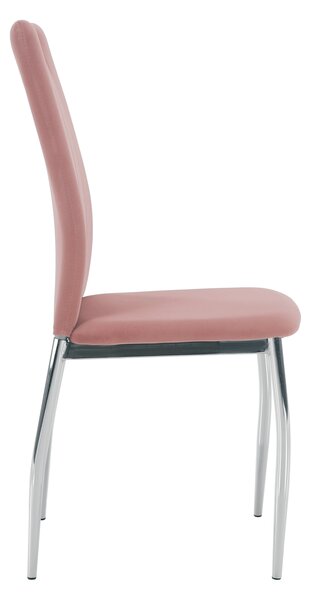 KONDELA Jídelní židle, růžová Velvet látka / chrom, OLIVA NEW