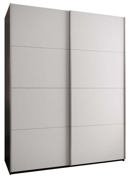 Dvoudveřová skříň SAMARA 1 - 190 cm, černá / bílá / stříbrná