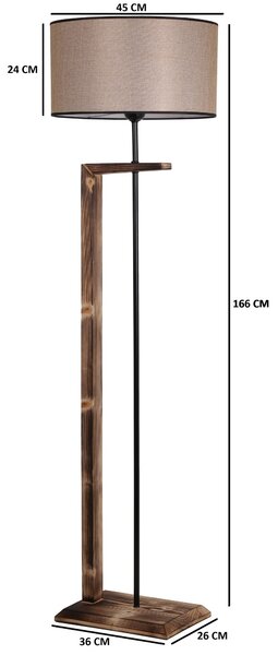 ASIR Stojací lampa YANIK hnědá