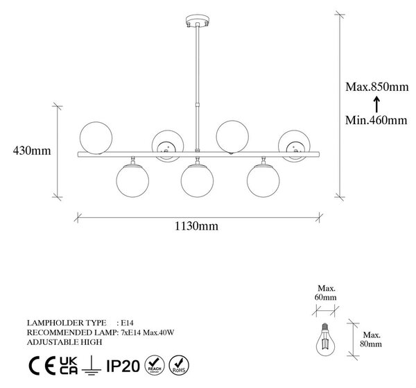 Bílé/v mosazné barvě závěsné svítidlo se skleněným stínidlem Fazli – Opviq lights