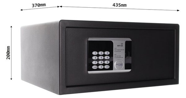 Nábytkový elektronický sejf RFID LAP, 200 x 435 x 370 mm, RFID čip/karta