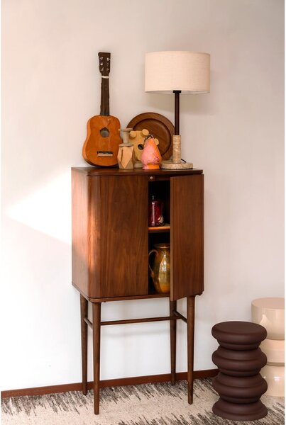 Hnědá skříňka v dekoru ořechu s posuvnými dveřmi 62x125x45 cm Morrison – Dutchbone