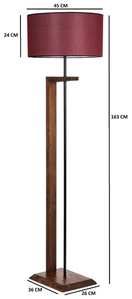 ASIR Stojací lampa MENEKSE ořech červená