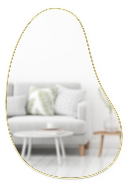 Zrcadlo Umbra HUBBA PEBBLE 61x91cm s mosazným lemem