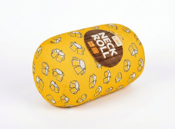 Cestovní polštářek BEER NECK ROLL 30x15 cm, žlutý