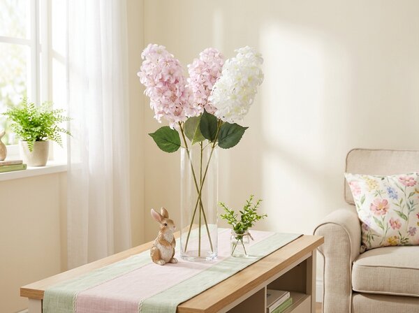 Umělá květina HORTENZIE PLUME 87 cm - více barev Barva: Bílá