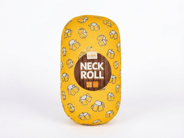 Cestovní polštářek BEER NECK ROLL 30x15 cm, žlutý