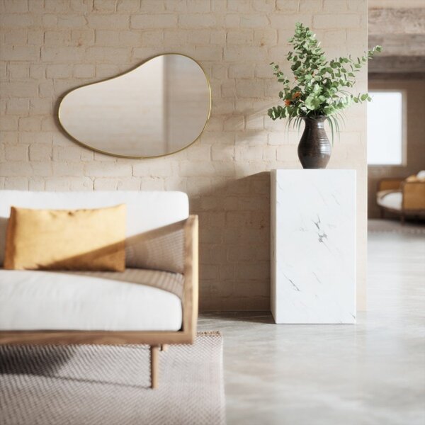 Zrcadlo Umbra HUBBA PEBBLE 61x91cm s mosazným lemem