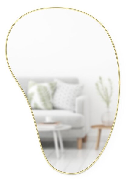 Zrcadlo Umbra HUBBA PEBBLE 61x91cm s mosazným lemem