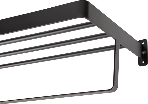 Nástěnný věšák na ručníky HANDY 60x22 cm, černý