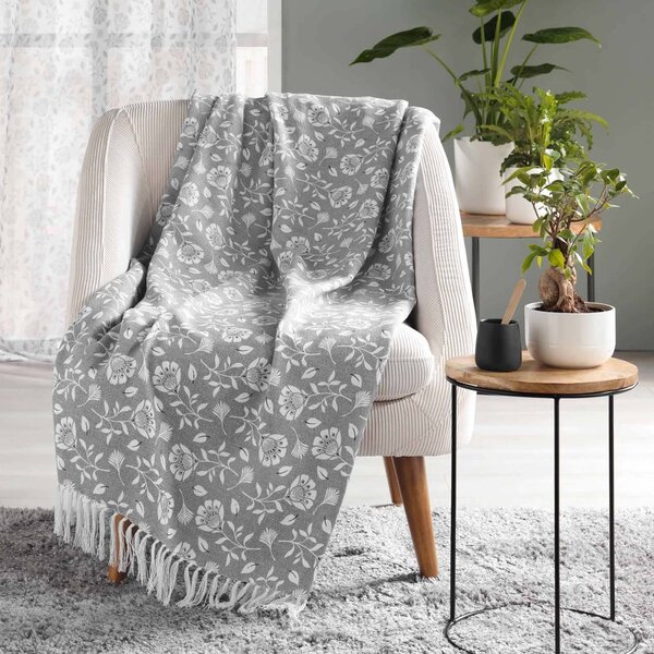 Šedá deka 125x150 cm Flavie – douceur d'intérieur