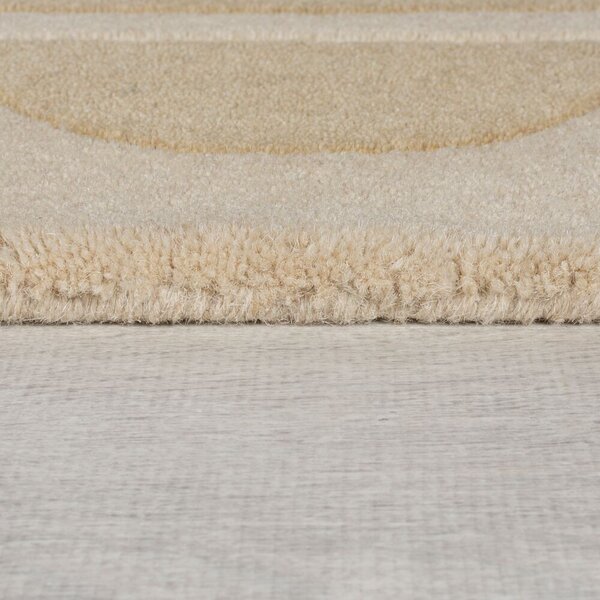 Flair Rugs, Ručně všívaný kusový koberec Lois Scallop Natural kruh, 120x120 (průměr) kruh, béžová, chodba / předsíň