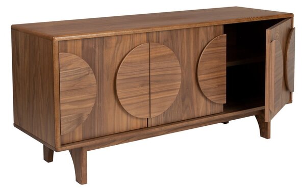 Hnědá nízká komoda v dekoru ořechu 120x58 cm Groove – Zuiver