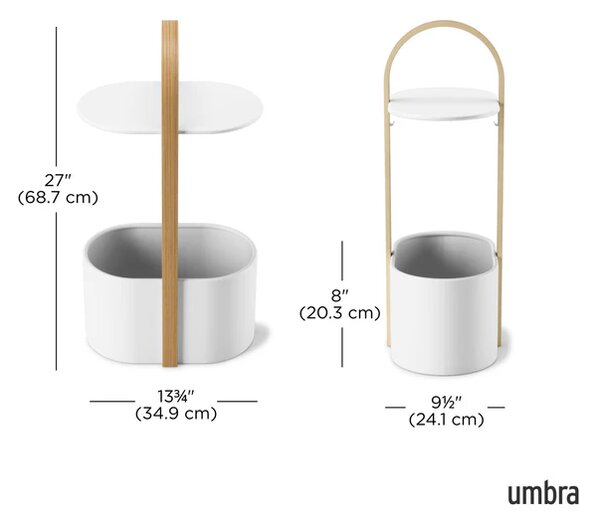 Odkládací stolek Umbra BELLWOOD bílý/přírodní