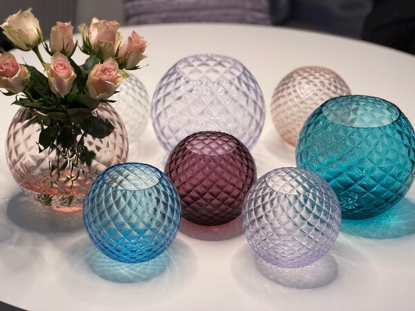 Skloglass Váza DAHLIA 180mm Růžová Barvy: Ružová