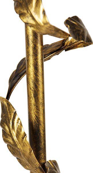 Stojací lampa zlatá s černým stínidlem a zlatým vnitřkem 50 cm - Linden