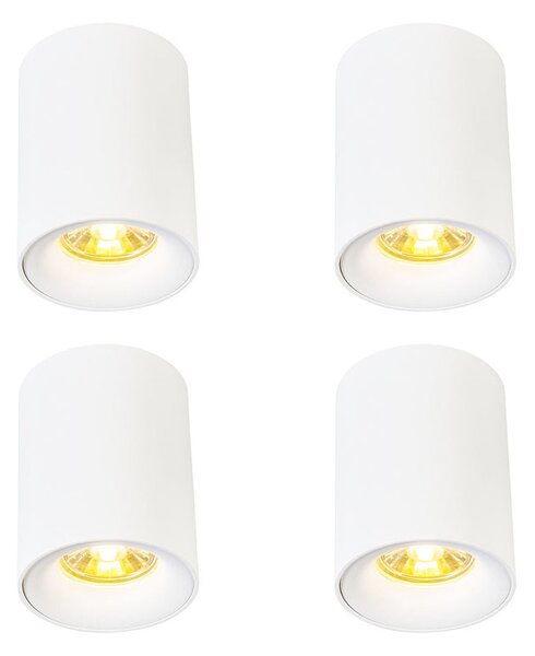 Sada 4 moderních přisazených bodových světel bílá GU10 50mm - Ronda