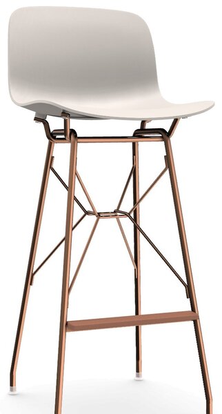 MAGIS - Barová židle TROY WIREFRAME s plastovým sedákem - nízká