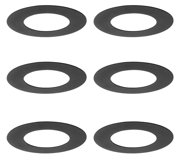 Sada 6 černých distančních podložek pro zapuštěná bodová svítidla 7,5–13 cm – Spacer