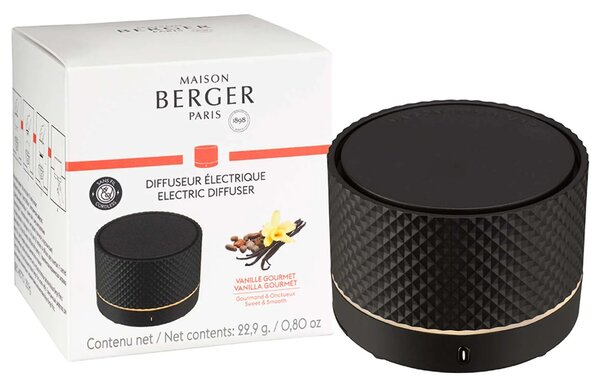 Maison Berger Paris Bezdrátový elektrický difuzér Nomade s náplní Gurmánská vanilka p. 8 cm černý