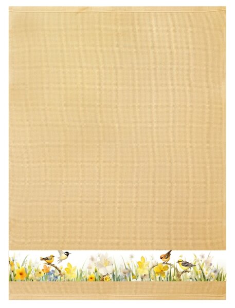 Framsohn Kuchyňská utěrka BIRDS 50 x 70 cm žlutá