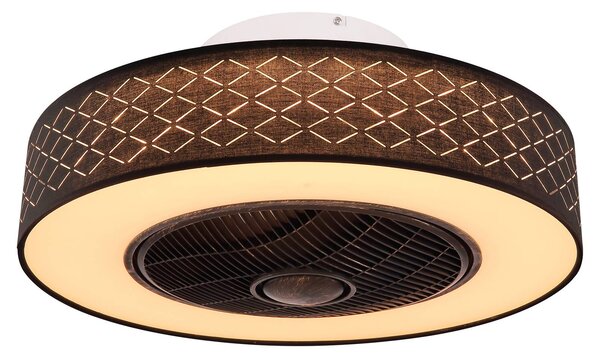 Rosario LED stropní ventilátor, černý-zlatý