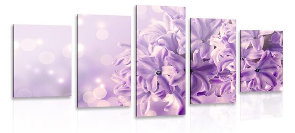 5-dílný obraz fialový květ šeříku