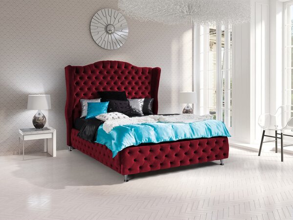 Čalouněná manželská postel 180x200 PLON - červená
