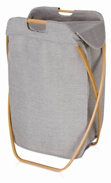 MÖVE Koš na prádlo s víkem BAMBOO grey