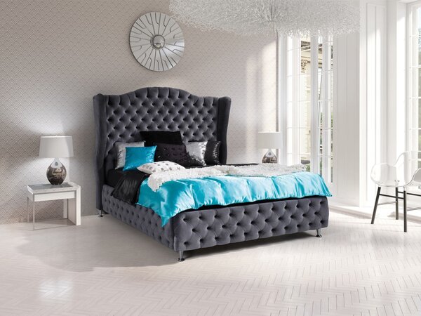Čalouněná manželská postel 140x200 PLON - šedá