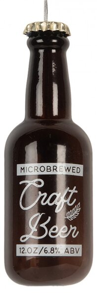Skleněná vánoční ozdoba pivní láhev Craft Beer – 5x13 cm