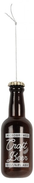 Skleněná vánoční ozdoba pivní láhev Craft Beer – 5x13 cm