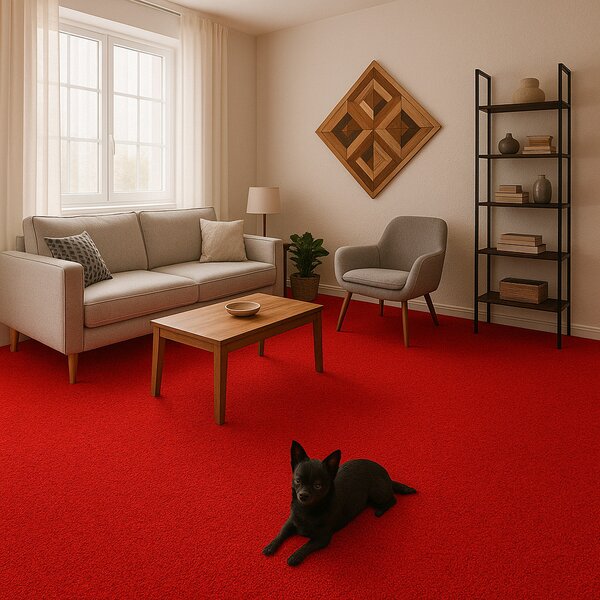 Spoltex, AKCE: 40x80 cm Kusový koberec Eton červený 15 - neúčtujeme odřezky z role - obšitý ze všech stran, šíře, červená, filc, kancelář