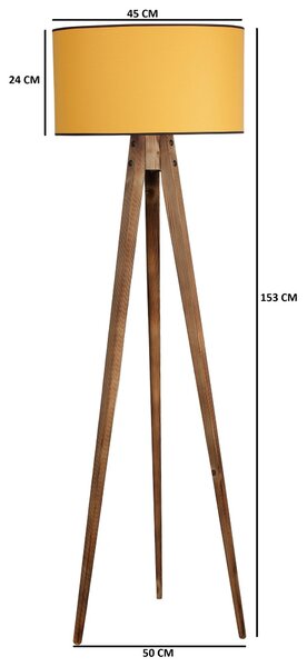 ASIR Stojací lampa LAMBADER hnědá hořčicová