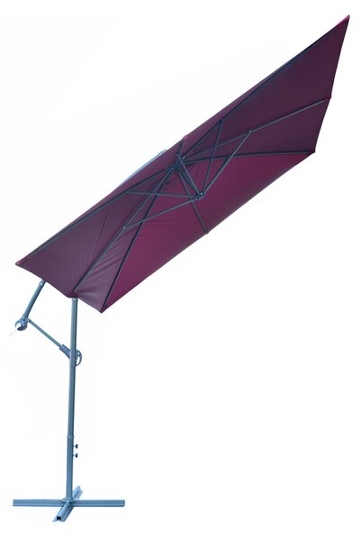 Rojaplast Slunečník kovový 8080 - 270x270cm- bordó