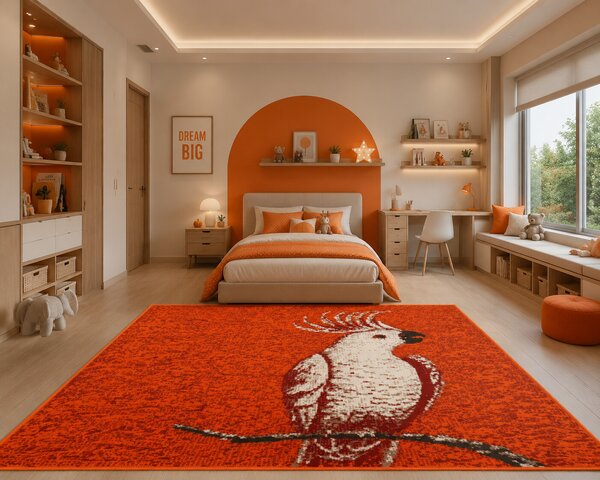 Alfa Carpets, TRHÁK: Kusový koberec Kakadu orange, 80x120, oranžová, dětský pokoj