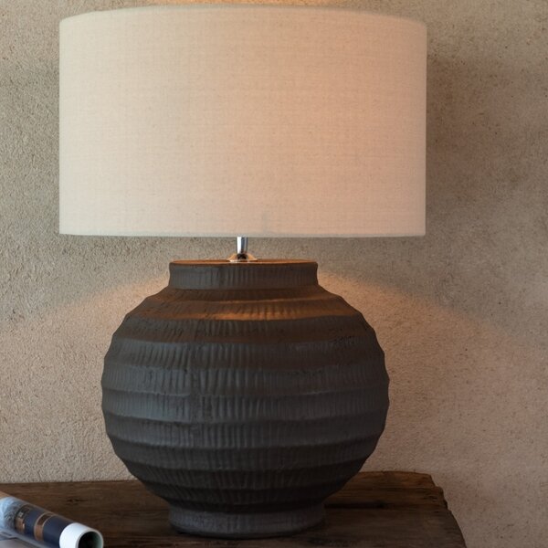 J-line Hnědá keramická stolní lampa Terracotta 62 cm