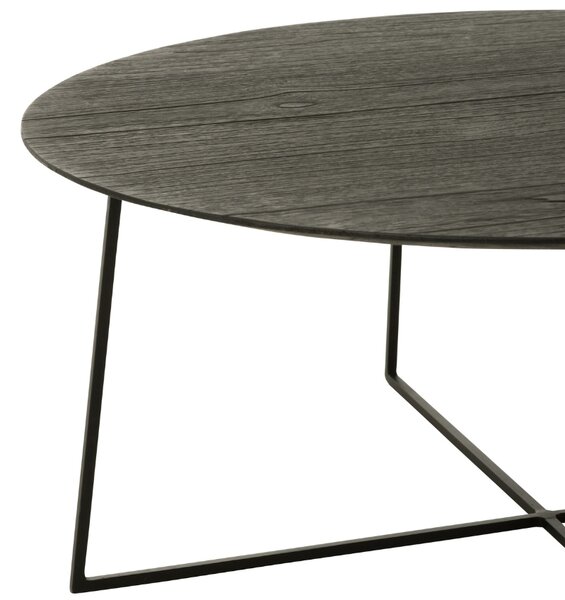 J-line Set dvou černých dřevěných konferenčních stolků Eve 80/60 cm
