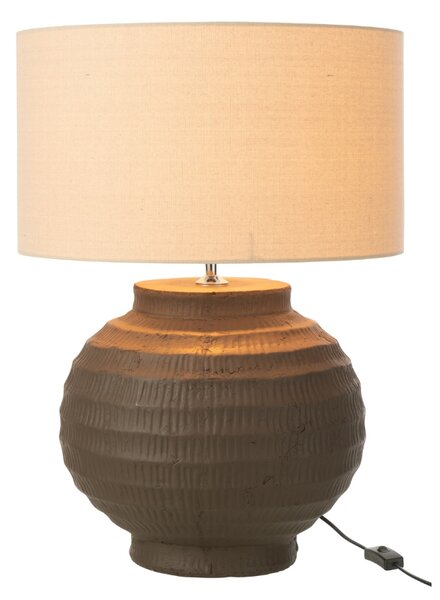 J-line Hnědá keramická stolní lampa Terracotta 62 cm