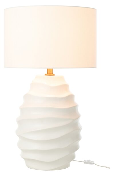 J-line Bílá keramická stolní lampa Wave 68 cm