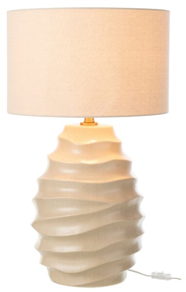 J-line Béžová keramická stolní lampa Wave 68 cm