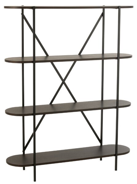 -25 % Dny MOMENTI– J-line Hnědý regál Oval 150 x 120 cm