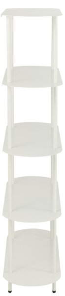 J-line Bílý kovový regál Oval 150 x 90 cm